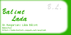 balint lada business card