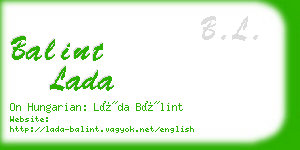 balint lada business card
